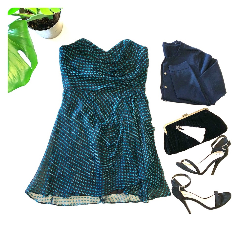 NWT Shoshanna Strapless Polkadot Cocktail Dress